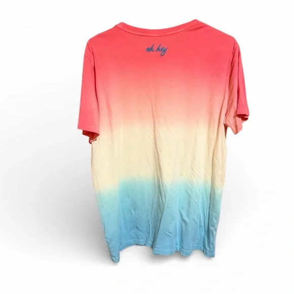 Marine Layer Coral and Blue Ombré Sunset Embroidered Tee Men’s Medium. - Picture 8 of 10